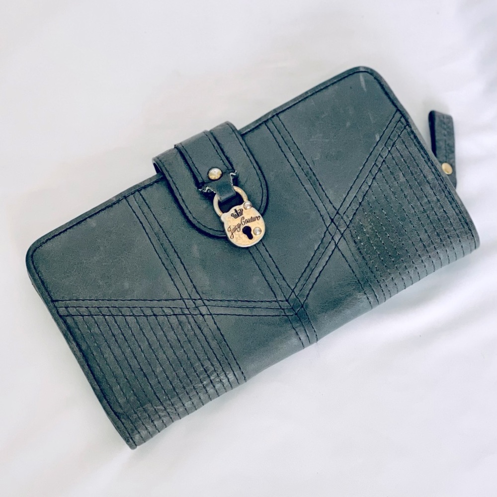 Juicy Couture Grey Leather Vintage Wallet
